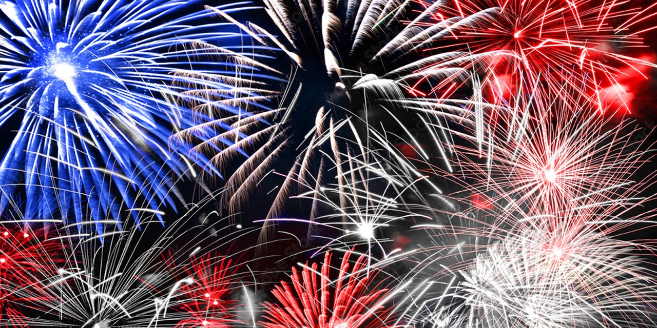 Patriotic fireworks.