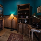 Vintage interior with gramophone.