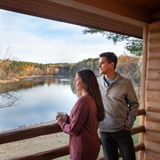 Couple enjoying view of the Wisconsin River.