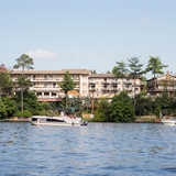 Boats on the water near Cliffside Resort Suites.