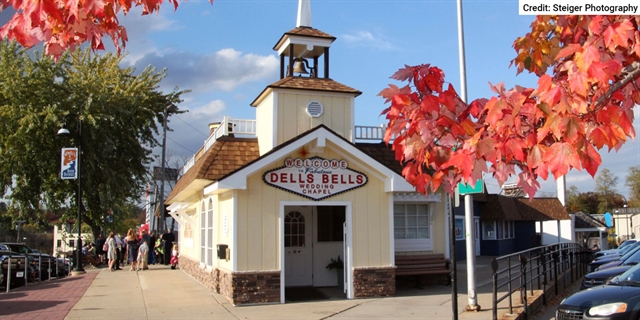 Exterior of the Dells Bells Wedding Chapel