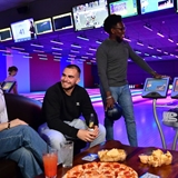 Friends bowling