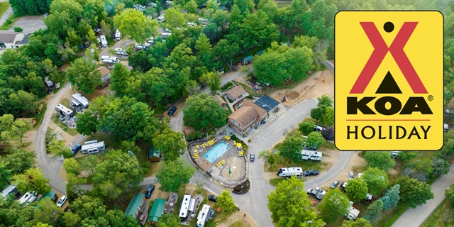 Aerial view of KOA Campground