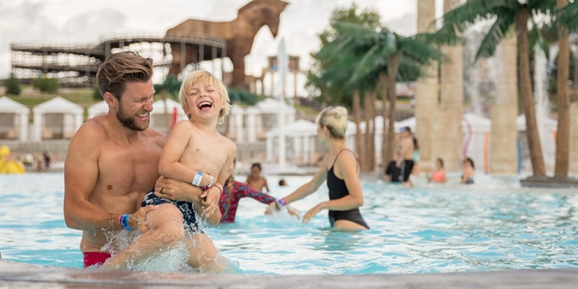 A family playing at Mt. Olympus Water & Theme Park