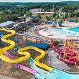 Outdoor waterpark at Mt. Olympus Resort.