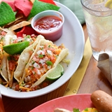 Tacos and drinks.