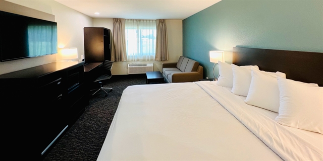 Hotel room.