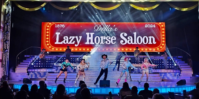Saloon dance scene on Sneaky Pete's Wild West Dinner Show.