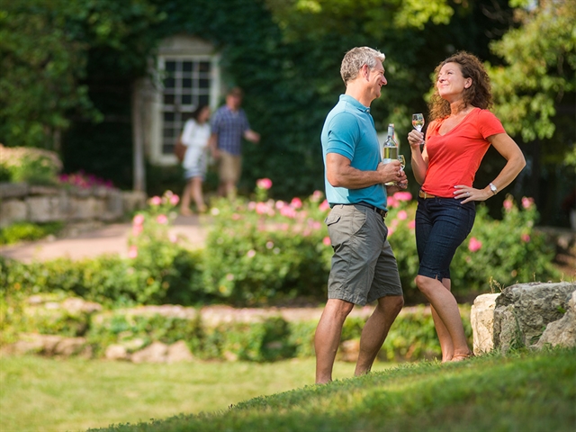 A couple at Wollersheim Winery & Distillery.